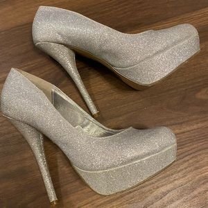 Silver Glitter Heels